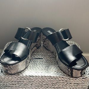 Brand New ASOS croc wedge black sandal
